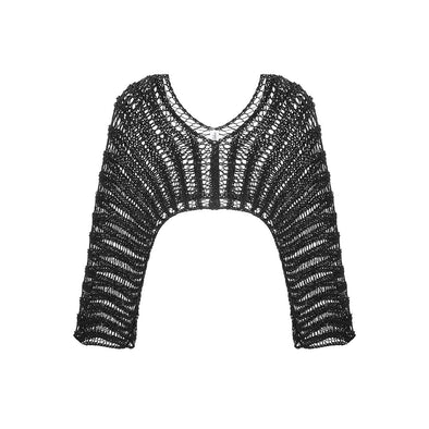 Cubre hombros tejido en crochet - Negro