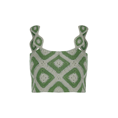 Top Jolotsü crochet - Verde Esmeralda